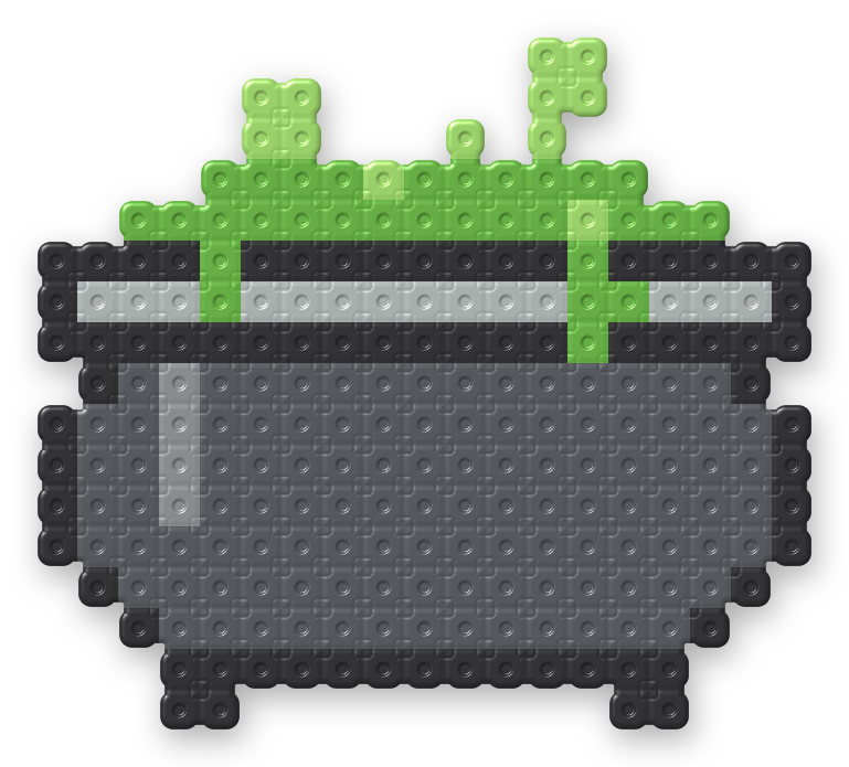 Witch Cauldron Perler bead pattern, finished and ironed